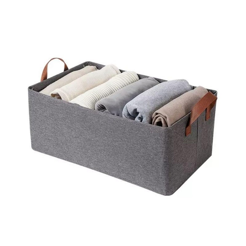 BKSMD Foldable Clothing Storage Bin Collapsible Laundry Hamper Toy Storage Thick Portable Large Folding Storage Basket 47 x 28 x 20 Cm Cloth Multicolor 1 - Image 1