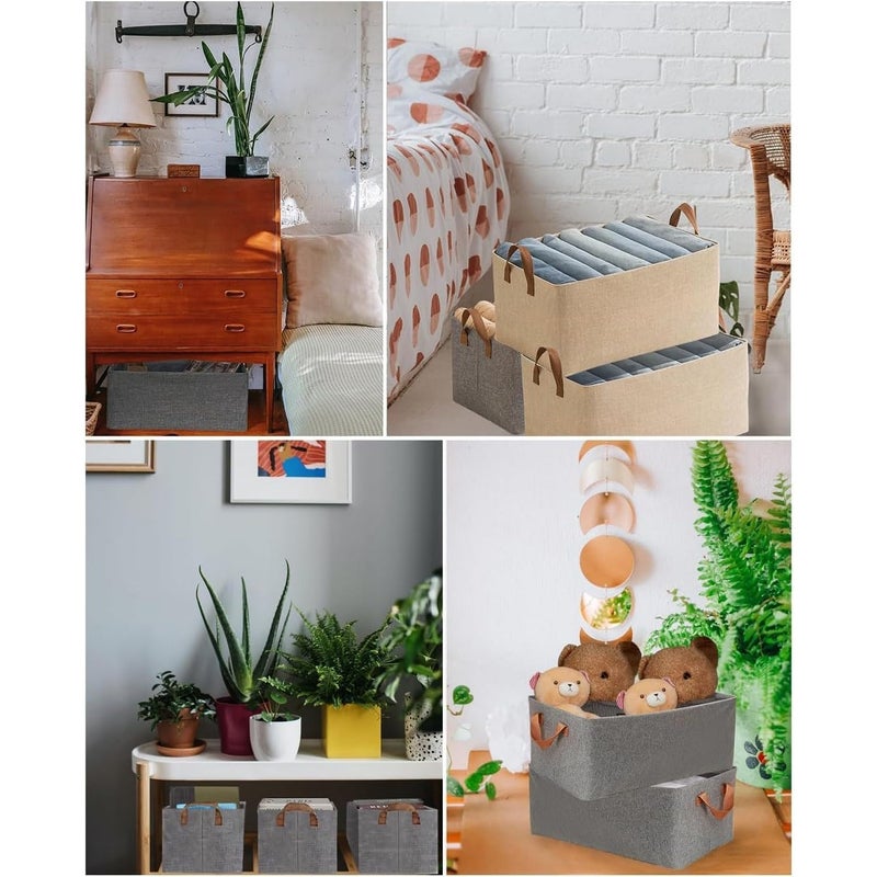 BKSMD Foldable Clothing Storage Bin Collapsible Laundry Hamper Toy Storage Thick Portable Large Folding Storage Basket 47 x 28 x 20 Cm Cloth Multicolor 1 - Image 3