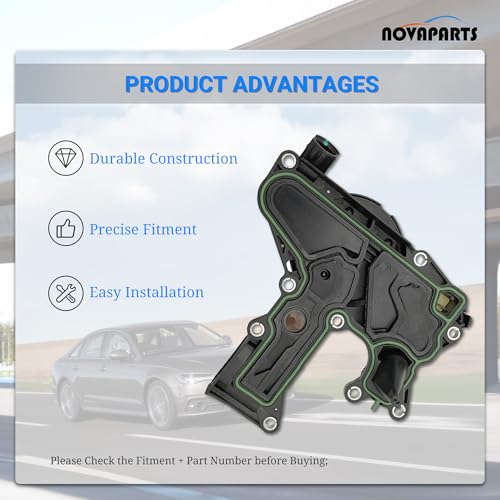 NOVAPARTS صمام تهوية علبة المرافق NOVAPARTS صمام PCV فاصل الزيت لسيارات أودي 2012-2018 A4 A5 A6 Q3 كواترو Q5 أولرود 2.0T 06H103495AE 06H103495J 06H103495AK - Image 4