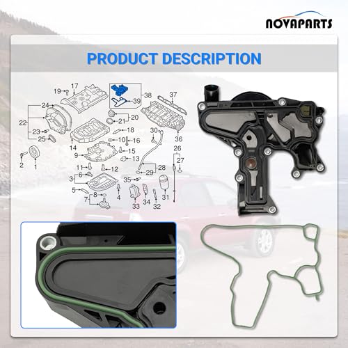 NOVAPARTS صمام تهوية علبة المرافق NOVAPARTS صمام PCV فاصل الزيت لسيارات أودي 2012-2018 A4 A5 A6 Q3 كواترو Q5 أولرود 2.0T 06H103495AE 06H103495J 06H103495AK - Image 5