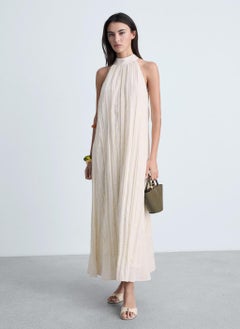 MANGO Plisse Linen Blend Dress  - Image 1