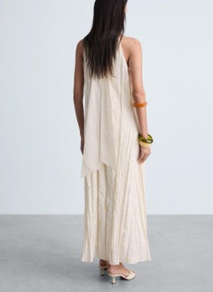 MANGO Plisse Linen Blend Dress  - Image 2