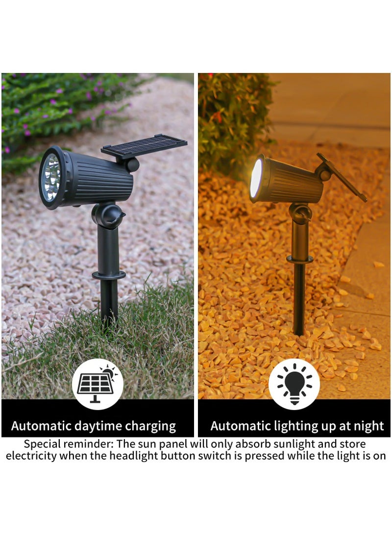 Generic 9LED Solar Landscape Lighting, Outdoor Solar Spotlights, Courtyard Lights, Garden Lights, White Light, 2-pack  - Image 3