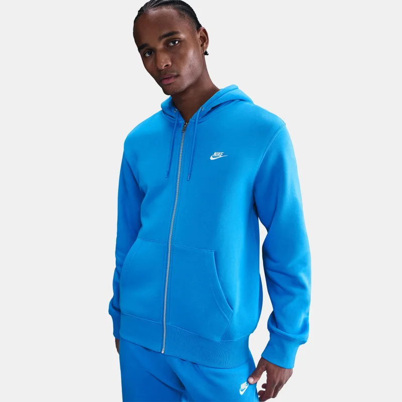 Nike Blue Men's Club French Terry Full-Zip Hoodie for Men | Best Price UAE