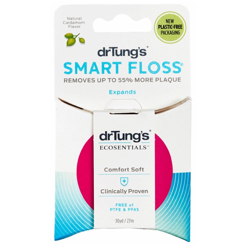 DrTung's Smart Floss - Natural Floss, PTFE & PFAS Free Floss, Gentle on Gums, Expands & Stretches, BPA Free - Natural Dental Floss Cardamom Flavor (Pack of 1) - Image 1