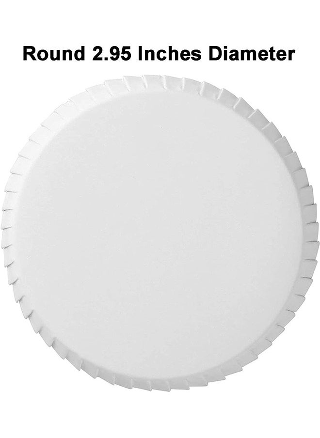 HY - 100 PCS Disposable Paper Cup Cover Hot Cup Lid Recycled Drinking Lid Coffee Cup Cover for Cafe Hotel KTV Bars, Paper Covers for Glassware, 2.95 Inches Diameter White Paper Cup Lids - Image 1