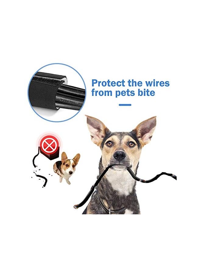 JOTO - 10.83ft Cable Management Sleeve, Cuttable Neoprene Cord Management Organizer System, Flexible Cable Wrap Cover Wire Hider for Desk TV Computer Office Home Theater -Reversible Black/White, Large - Image 1