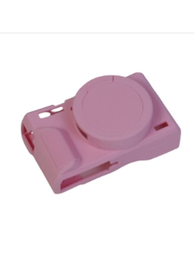Case for Canon Powershot G7 X Mark III Digital Camera Soft Silicone Protective Cover with Removable Lens Cover for Canon Powershot G7X Mark III DSLR Camera (Pink)