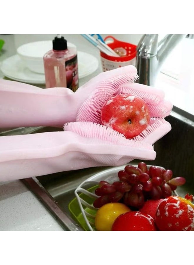 Magic Silicone Dish Washing Gloves One Size - Image 2
