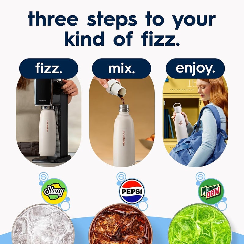 SodaStream Fizz & Go Cool - All Metal Bottle (Storm) Carbonating Bottle Capacity, 0.9L Stable base - Image 3