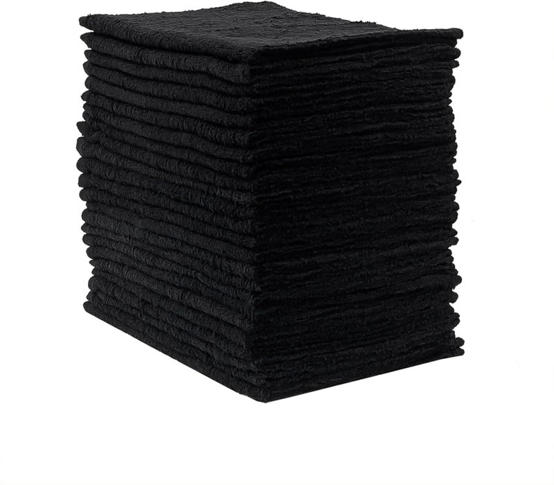 Eurow UltraSoft  Absorbent Cotton Salon Towels for Home Beauty Gym  Professional Salons FastDrying for Hair Hands  Spa Use Durable  Machine Washable 16 x 27 24Pack Black