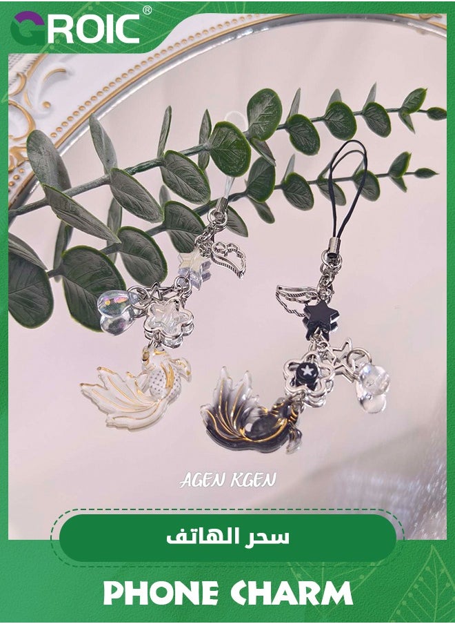 GROIC Aesthetic Y2K Phone Charm Cute Cell Phone Charms Strawberry Star Heart Phone Straps Charms Y2K Accessories for Women Phone Bag Camera Pendants Decor  - Image 2