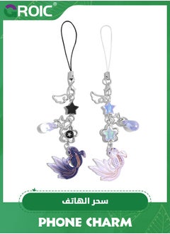 GROIC تعويذة هاتف ي2ك عصرية تعويذات هاتف محمولة Cute تعويذات هاتف بالفراولة والنجوم والقلوب حبال تعويذات اكسسوارات ي2ك للنساء حقيبة الهاتف كاميرا تعليقات ديكور  - Image 1