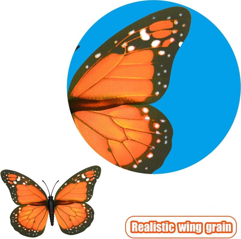 AQUEENLY Monarch Butterfly Decorations, 4.72'' Orange Premium Artificial Monarch Butterfly to Decorate for Craft, Home, Wall, Wedding, Party (12 Pcs) - Image 3