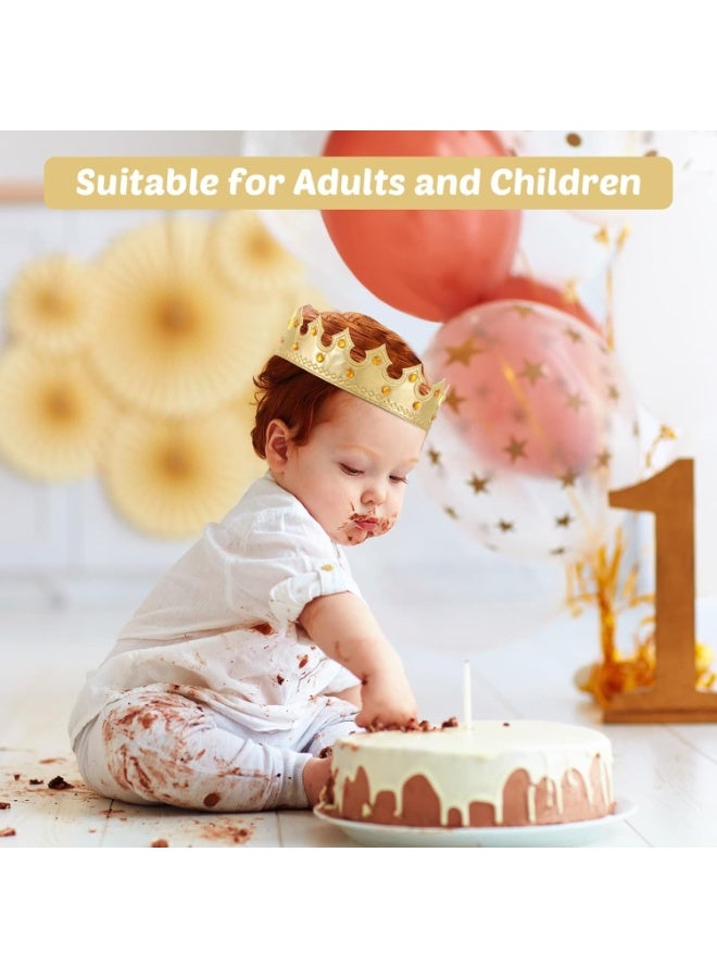 Bukela King’s Crown Birthday Hat – 4 Pieces, Gold Foil Cardboard, Adjustable Elastic Band, Royal Party Favor for Kids and Adults - Image 4