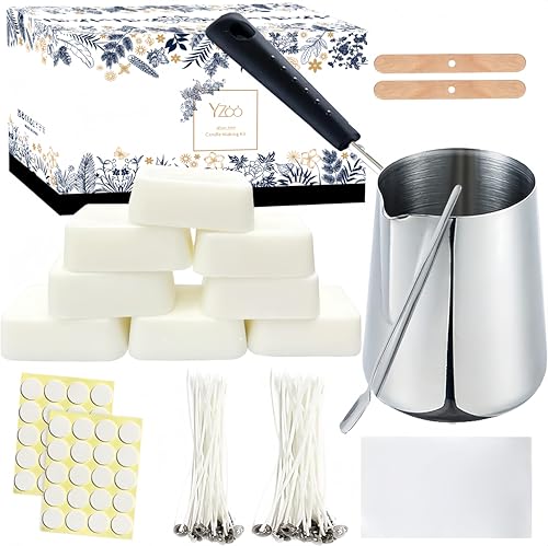 Yzoo Candle Making Kit for Adults Beginners,Candle Making Supplies Include Soy Wax for Candle Making,Candle Wax Melting Pot,Candle Wicks Stickers,Magic Paper and More-DIY Candle Kit,Full Crafts for Adults - Image 1