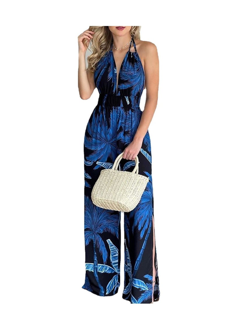 Loquat Women's New Fashion Digital Printed Colorful Jumpsuit  - Image 1