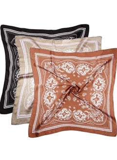 3 Pcs 27.5 In Satin Head Scarf Hair Scarf Silk Head Scarf Silk Bandana Silk Hair Wrap Neck Scarf for Women Girls