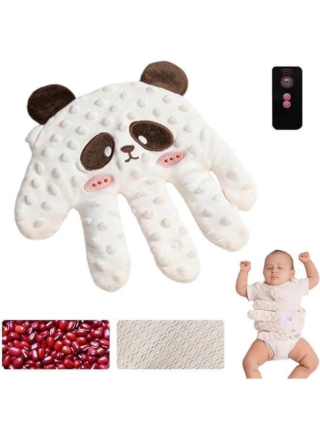 AnnuoYi - Baby Soothing Palm, Baby Patter for Sleep, Startle Prevention Cartoon Animal Baby Pillow, Electric Baby Soothing Palm with Remote Control, for Newborns Baby Girl Baby Boy, Black and White - Image 1