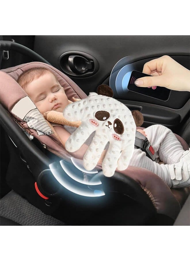 AnnuoYi - Baby Soothing Palm, Baby Patter for Sleep, Startle Prevention Cartoon Animal Baby Pillow, Electric Baby Soothing Palm with Remote Control, for Newborns Baby Girl Baby Boy, Black and White - Image 1