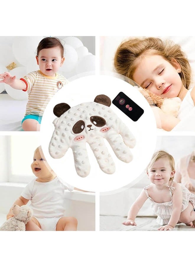 AnnuoYi - Baby Soothing Palm, Baby Patter for Sleep, Startle Prevention Cartoon Animal Baby Pillow, Electric Baby Soothing Palm with Remote Control, for Newborns Baby Girl Baby Boy, Black and White - Image 1