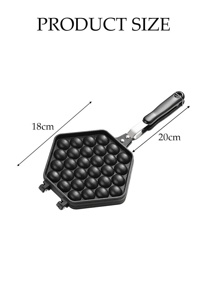 DUNISO Commercial Electric Bubble Waffle Maker, Double-Sided Non-Stick Aluminum Alloy Pan,Egg Waffle Maker for Gas Stove,Rust-Proof & Easy Clean,Anti-Scald Handles, for Breakfast, Camping, or Outdoor Cooking - Image 2