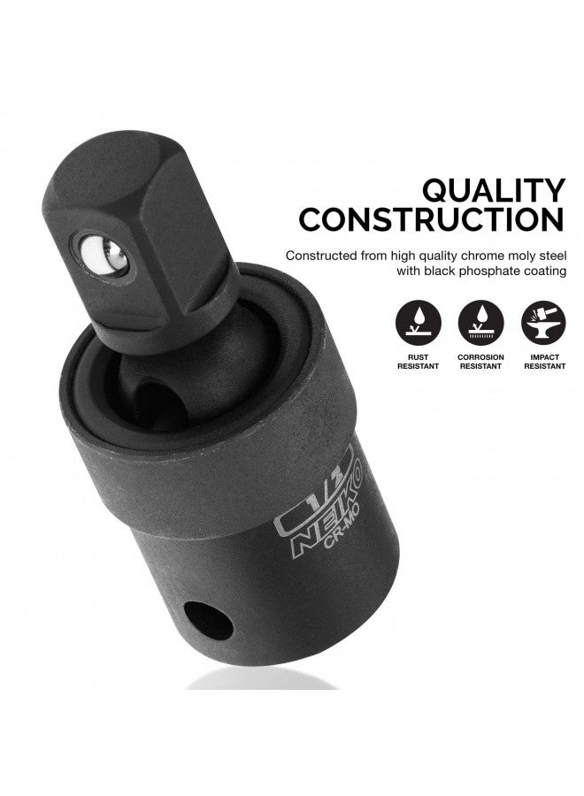Neiko NEIKO 02486A Impact Universal Joint-Socket Swivel Set, Socket Extension Set Made From Cr-Mo with Included 1/4-, 3/8-, and 1/2-Inch Sockets, Set of 3  - Image 3