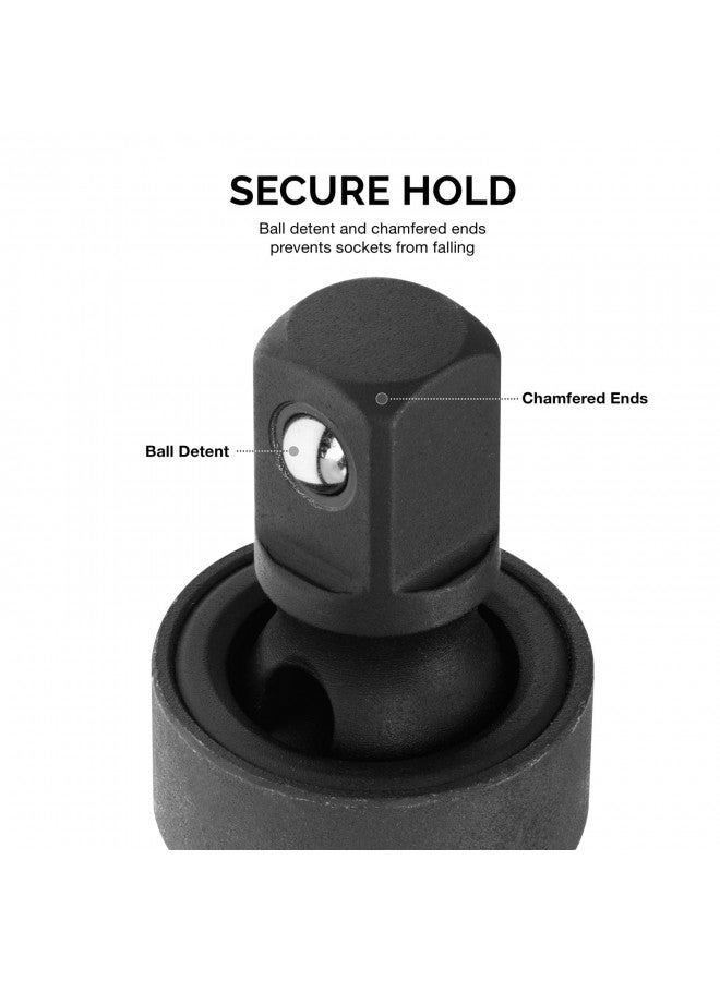 Neiko NEIKO 02486A Impact Universal Joint-Socket Swivel Set, Socket Extension Set Made From Cr-Mo with Included 1/4-, 3/8-, and 1/2-Inch Sockets, Set of 3  - Image 5