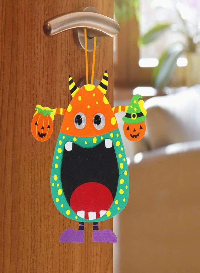 Winlyn 24 Sets Halloween Crafts Kits Fall Crafts DIY Halloween Ornaments Decorations Art Sets Pumpkin Monster Jack-o'-Lantern Foam Stickers Arts and Crafts Googly Eyes for Kids Classroom Activities - Image 4