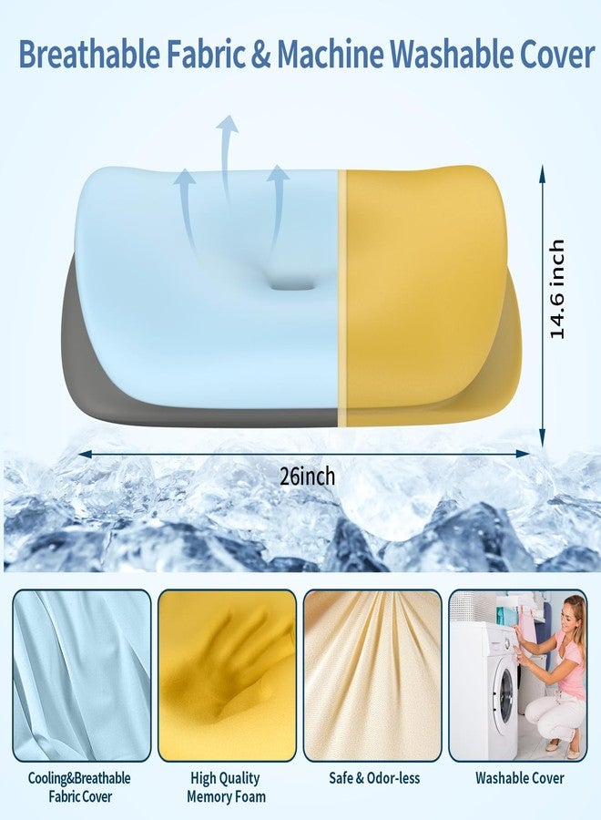 Olumoon Cervical Neck Pillow for Pain Relief - Pillow for Neck Support Sleeping for Side, Back & Stomach Sleepers, Ergonomic Memory Foam Contour Pillows with Breathable Cover (Blue&Grey) - Image 3