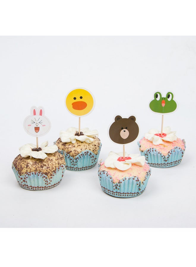 Cake Decoration Card Beard Toothpick Plug-in Shark Turtle Baking Dress-Up Peacock Butterfly Flag-Specifications:Frozen Toothpick - Image 5
