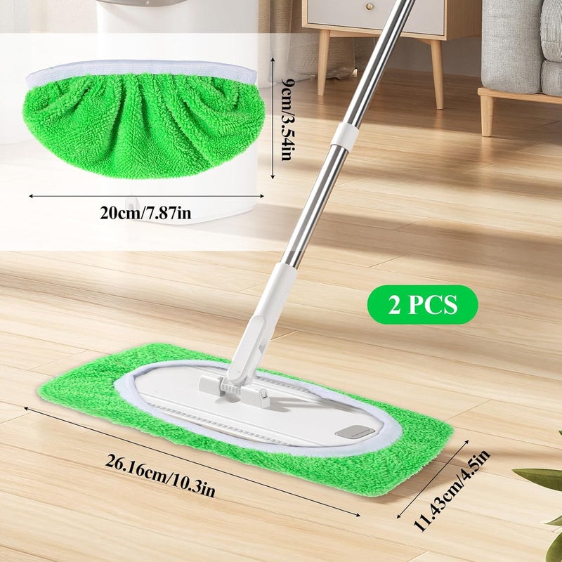 Aeaocvo 2 Pack Microfiber Mop Pads Reusable Mop Pads for Floor Cleaning, Washable Wet Pad and Dry Sweeping Cloths for Mopping Floors (Mop Is Not Included) - Image 2