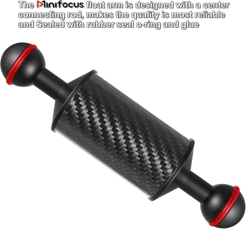 MINI FOCUS 2PCS Carbon Fiber Underwater Float Arm for Ultralight, D40mm, 6", Buoyancy Provided 55g*2, Floating Arm, Dual 1" Ball Underwater Floating Arm for Underwater Camera System Diving Tray - Image 5