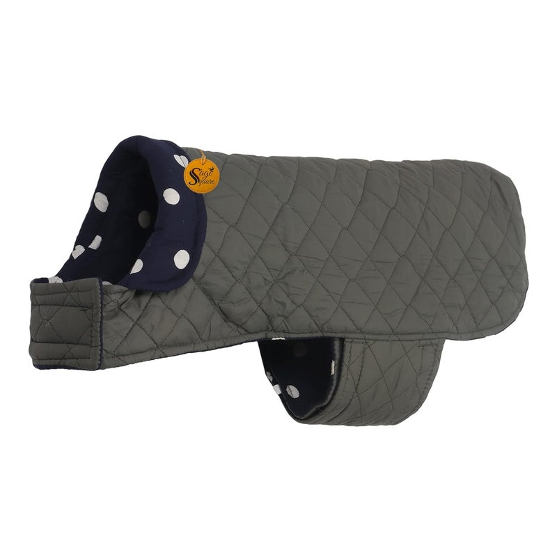 Sage Square Dog Fleece Jacket Reversible Dog Vest Waterproof, Windproof Cold Weather Dog Clothes Pet Apparel for Dogs (Navy Blue and Grey) (Large) (26 Inches) - Image 5