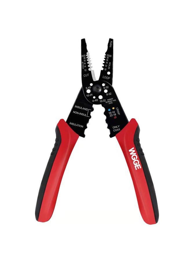 WGGE WG-015 Professional 8-inch Wire Stripper/wire crimping tool, Wire Cutter, Wire Crimper, Cable Stripper, Wiring Tools and Multi-Function Hand Tool. - Image 1