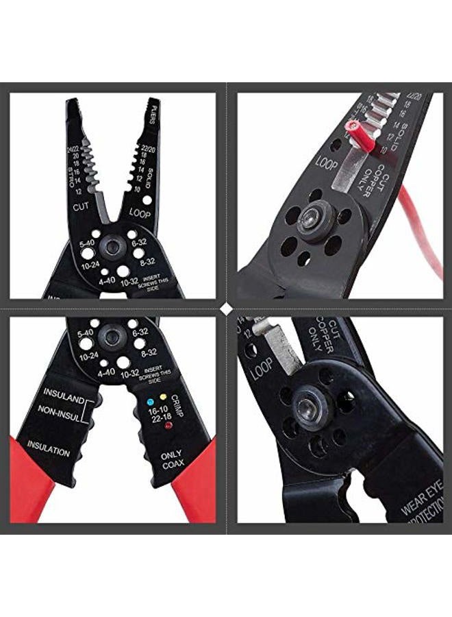 WGGE WG-015 Professional 8-inch Wire Stripper/wire crimping tool, Wire Cutter, Wire Crimper, Cable Stripper, Wiring Tools and Multi-Function Hand Tool. - Image 2
