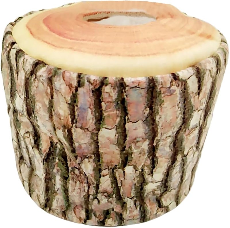 غطاء صندوق المناديل من كريم بلش بتصميم خشب مزيف للمنزل والمكتب والسيارة - Image 1