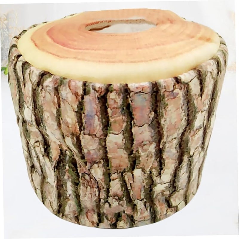 غطاء صندوق المناديل من كريم بلش بتصميم خشب مزيف للمنزل والمكتب والسيارة - Image 3