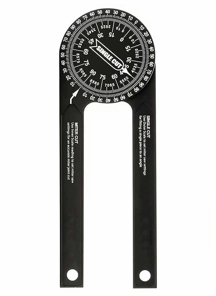 Y&D Miter Saw Protractor|7-Inch Aluminum Protractor Angle Finder Featuring Precision Laser-Inside & Outside for Carpenters, Plumbers and All Building Trades (Black)  - Image 1