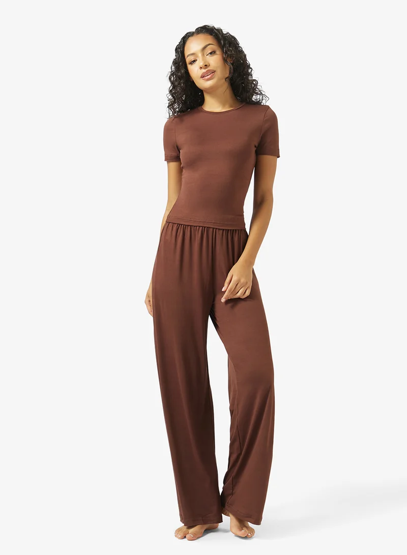 جينجر طقم ملابس منزلية علوي وبنطلون بلمسة ناعمة