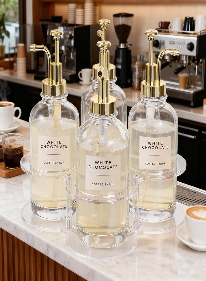 IEEK Rotating Coffee Syrup Organizer,Syrup Bottle Holder for Syrup Dispenser 16.9oz,Clear Acrylic Coffee Syrup Rack for Coffee Bar Station Countertop,Coffee Syrup Turntable Tray - Image 3