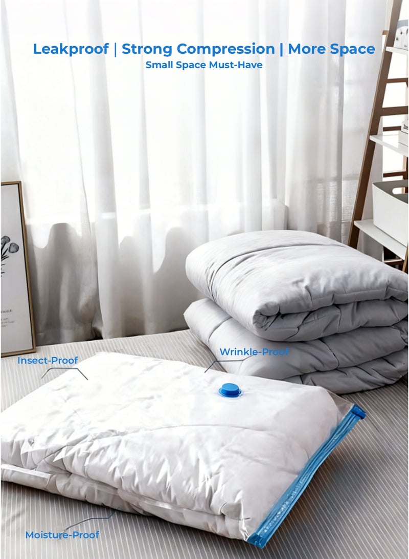 Vacuum Storage Bags 9 Pcs with Hand Pump, Save 80% Space for Storage Clothes/Duvet, Large Capacity | Seal Tight | Reusable | Easy to Use - Image 3