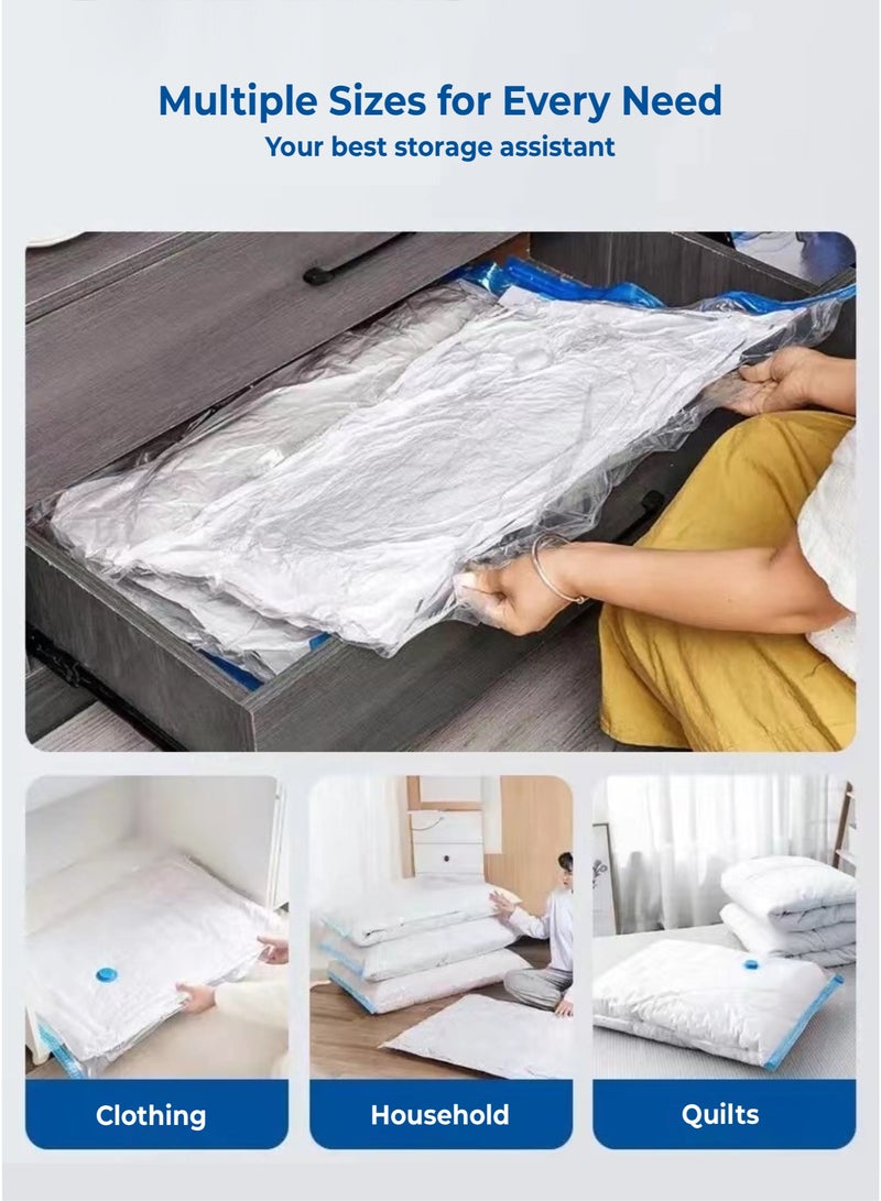 Vacuum Storage Bags 9 Pcs with Hand Pump, Save 80% Space for Storage Clothes/Duvet, Large Capacity | Seal Tight | Reusable | Easy to Use - Image 5
