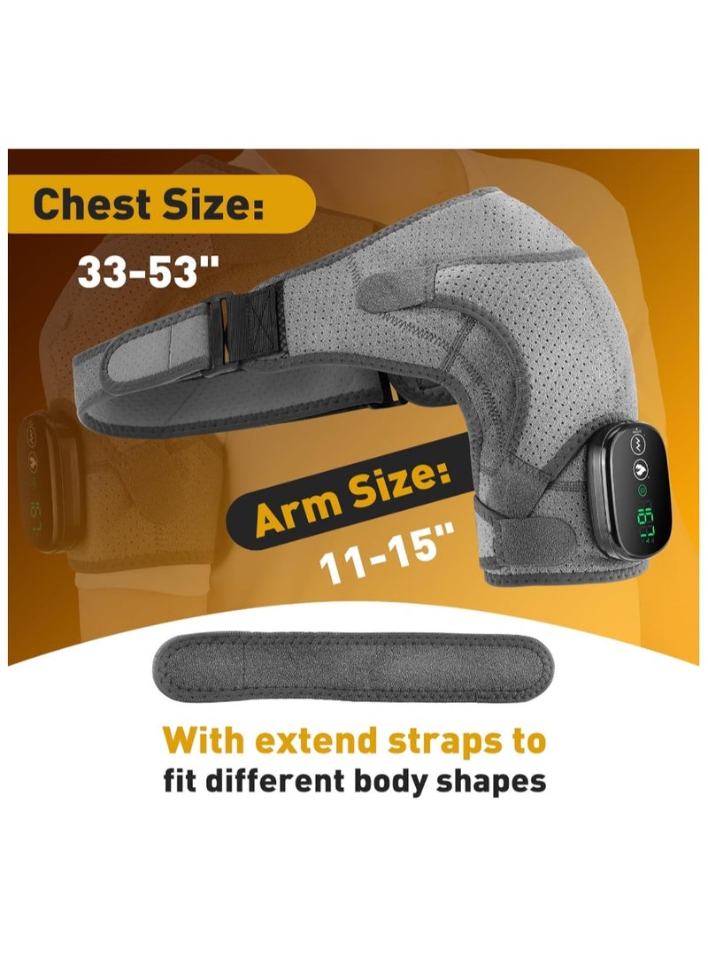 Ainawo Electric Heating Shoulder Support Belt, Neck And Shoulder Joint Strain Heating Belt With Vibrating Massagewith 3 Heat Settings, Left And Right Shoulder Massage For Men And Women, Heating and Massaging Protector - Image 4