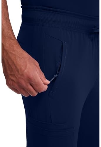 Cherokee Infinity Men's Jogger Pants with Drawstring Waist Mid Rise 5 Pockets Bottoms CK004AS, L Short, Navy - Image 3