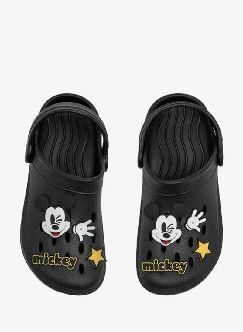 Disney BLACK Boys Mickey Mouse Applique Detail Clogs with Backstrap  | Best Price UAE