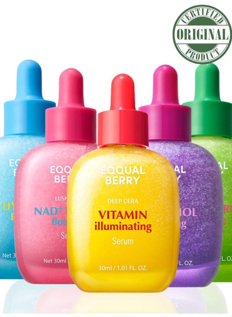 eqqualberry Dull, Uneven Skin Tone Solution – Eqqualberry 5-Serum Glow Set Vitamin Illuminating, NAD+ Peptide, Bakuchiol, Hyaltoin & Aloe PDRN - Image 2