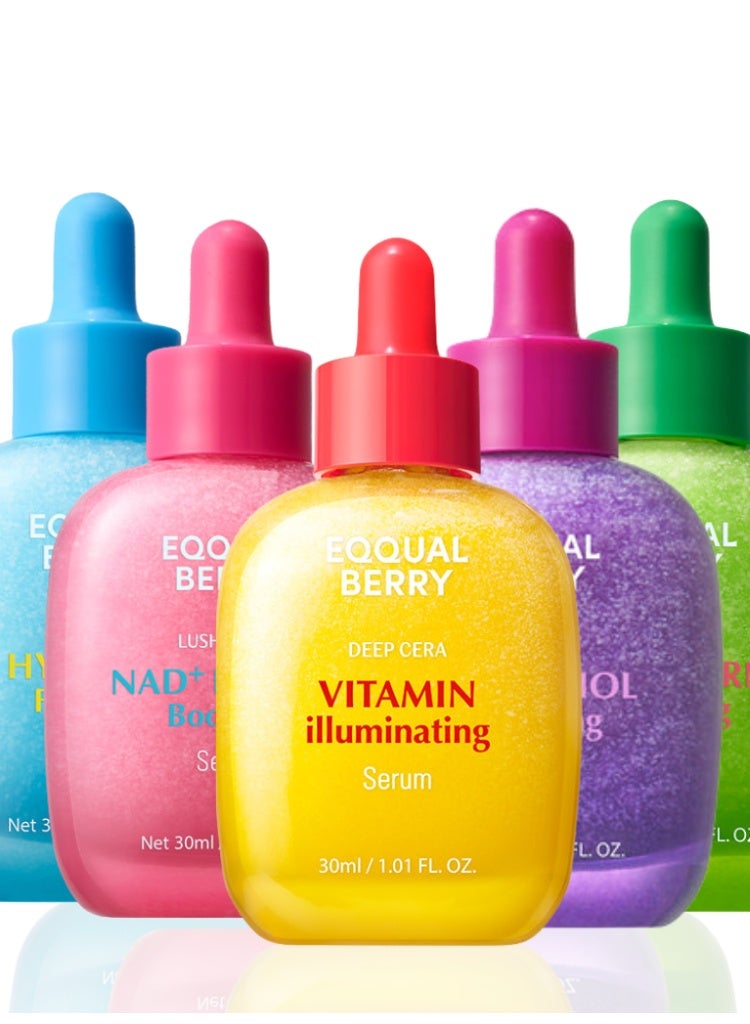 eqqualberry Dull, Uneven Skin Tone Solution – Eqqualberry 5-Serum Glow Set Vitamin Illuminating, NAD+ Peptide, Bakuchiol, Hyaltoin & Aloe PDRN - Image 1
