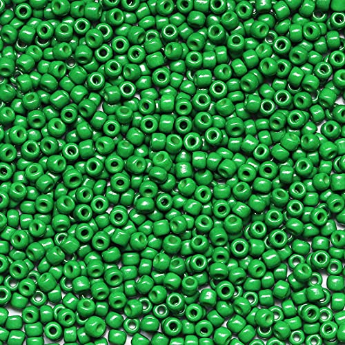 Bala&Fillic Dark Green Color 3mm Seed Beads About 3600pcs/100Grams in Bag, 8/0 Glass Craft Beads for Making Bracelet and Necklace (Dark Green) - Image 1