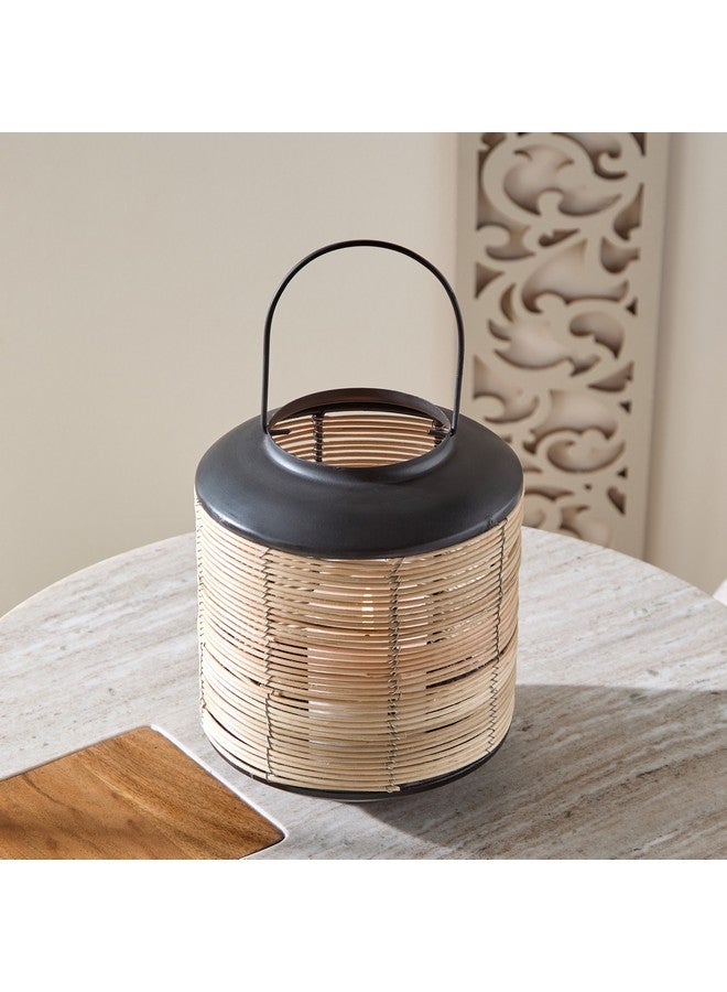 Home Box Drane Metal Lantern with Cane Wrap 18.5 x 18.5 x 22.5 cm  - Image 2